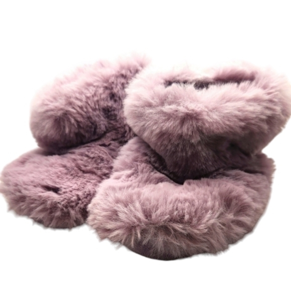Slippers Fuzzy Purple Size 5-6